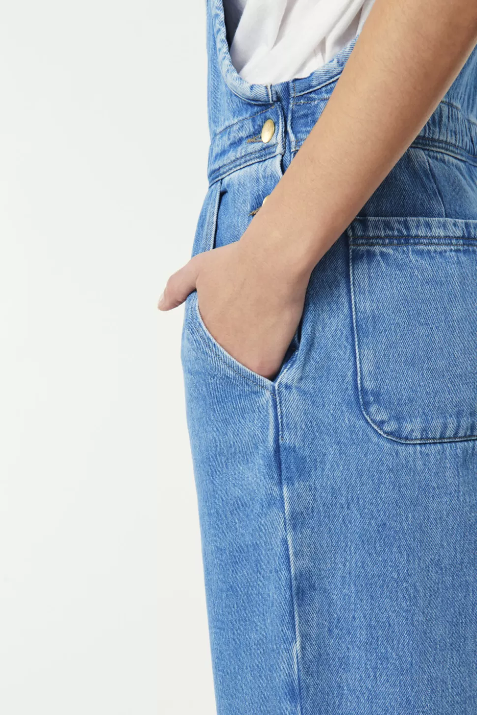 Pantalon combinaison Lali Bleu Vintage - Coupe intempérable Des Petits Hauts pour un style décontracté chic