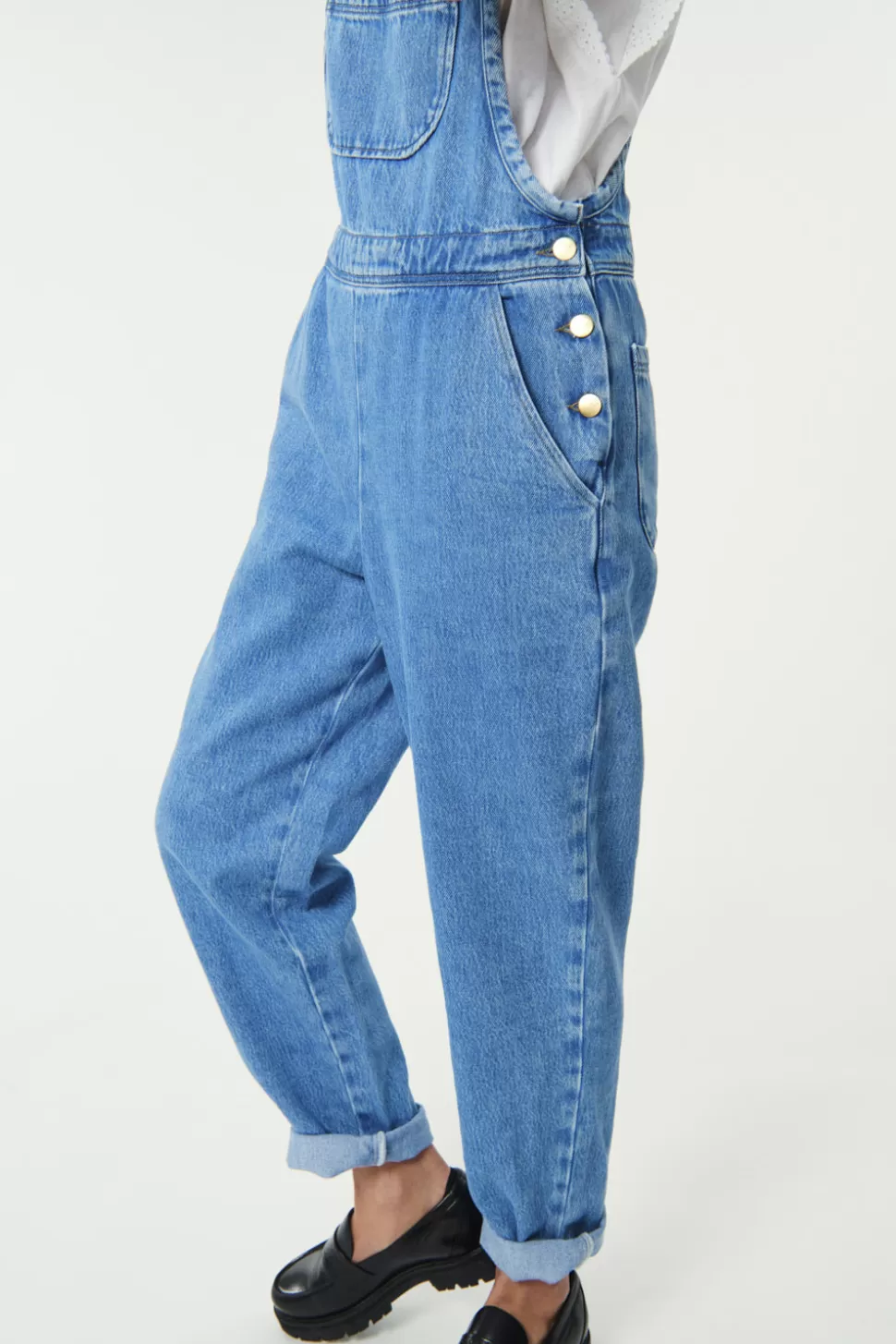 Pantalon combinaison Lali Bleu Vintage - Coupe intempérable Des Petits Hauts pour un style décontracté chic
