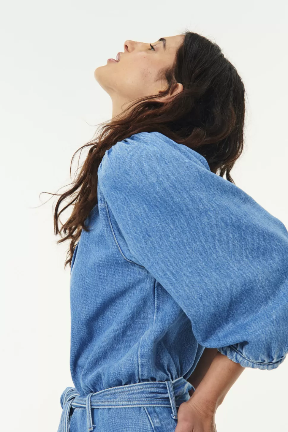 Combinaison pantalon Larry - Bleu vieilli délavé - Ensemble deux pièces intemporel par Des Petits Hauts | Prêt-à-porter