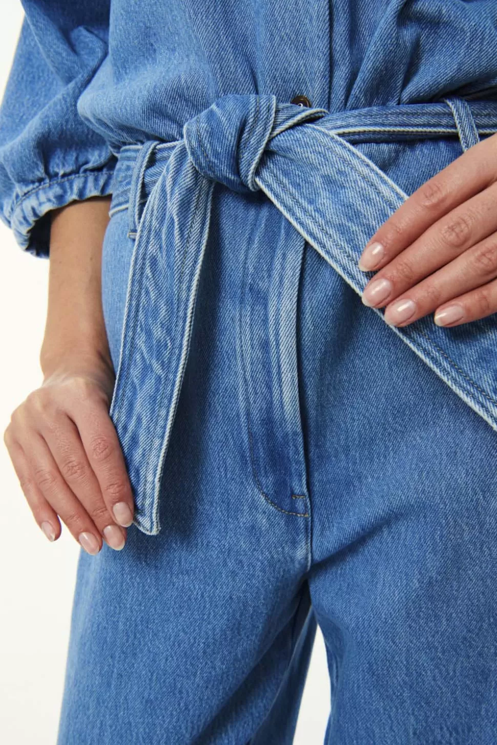 Combinaison pantalon Larry - Bleu vieilli délavé - Ensemble deux pièces intemporel par Des Petits Hauts | Prêt-à-porter