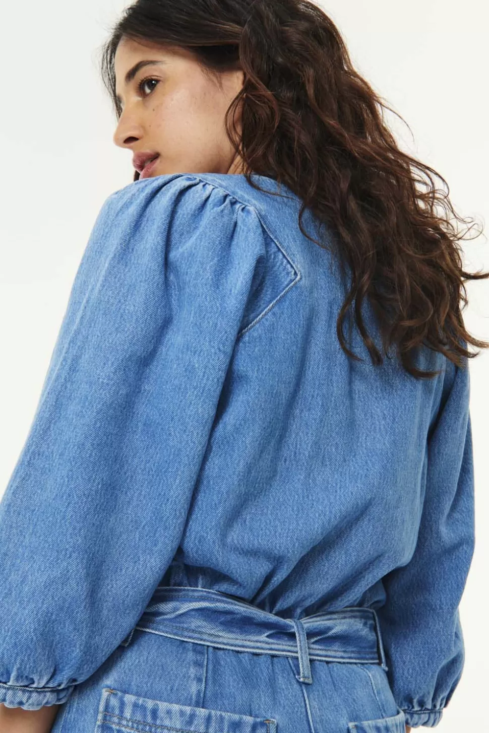 Combinaison pantalon Larry - Bleu vieilli délavé - Ensemble deux pièces intemporel par Des Petits Hauts | Prêt-à-porter