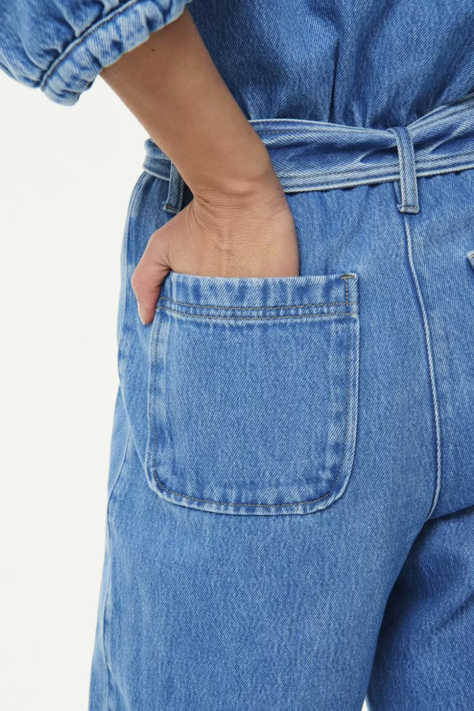Combinaison pantalon Larry - Bleu vieilli délavé - Ensemble deux pièces intemporel par Des Petits Hauts | Prêt-à-porter