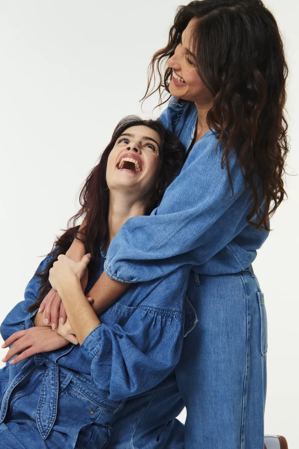Combinaison pantalon Larry - Bleu vieilli délavé - Ensemble deux pièces intemporel par Des Petits Hauts | Prêt-à-porter