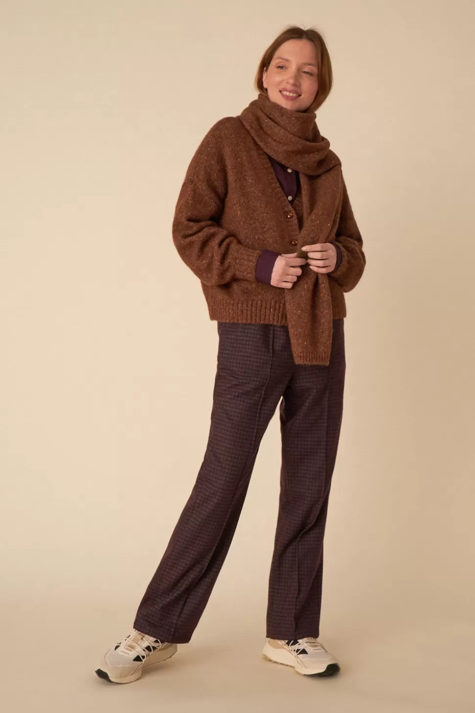 Gilet Bella à motifs bretzel et boutons fantaisie - Collection printanière Des Petits Hauts