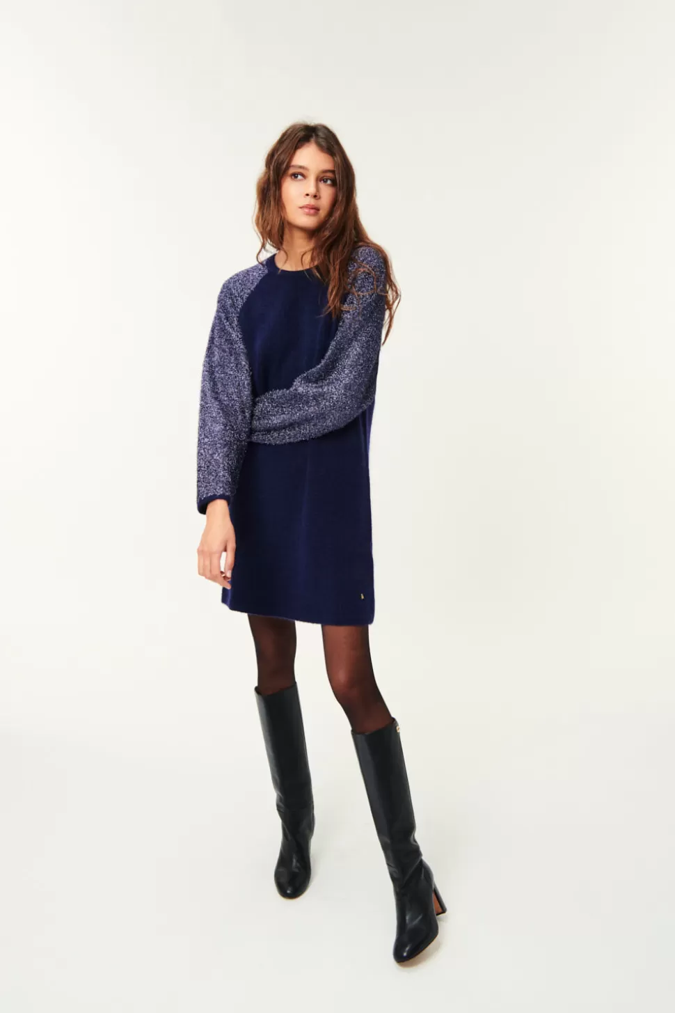Robe d'Été Alena Bleu Marin - Collection Des Petits Hauts | Taille Haute & Coupe Fluide