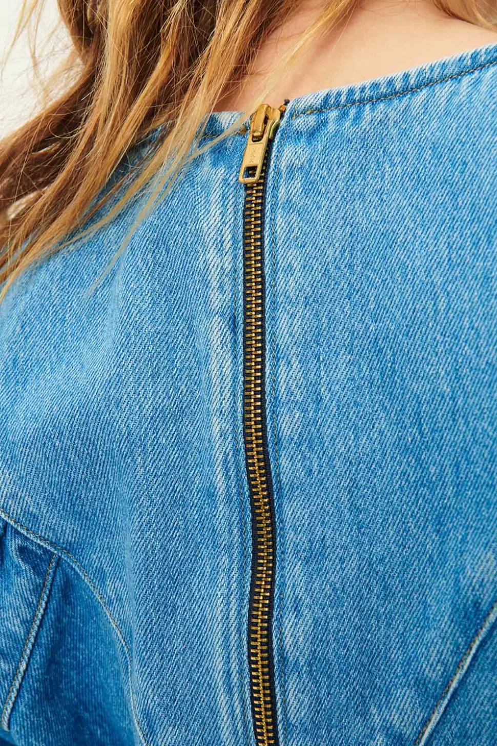Robe Courte Femme Bleu Vintage - Détails Brodés Des Petits Hauts, Style Rétro Chic
